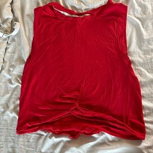 Red workout crop top